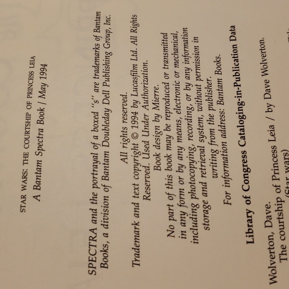 Star Wars Book - The Courtship of Princess Leia (Star Wars) by Dave Wolverton - Picture 2 of 4